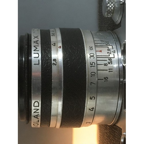 181 - Leica D.R.P Ernst Leitz Ser No 497073 (1950). Lumax Corfield England 1:2.8/45 Lens Fitted. Has The o... 