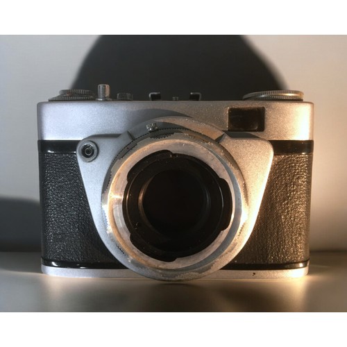 182 - Vintage 35mm Cameras 1. Finetta 88w. Finetar Lens 1:2.8 45mm2. Zenit 3 USSR KMZ Camera with Case and... 