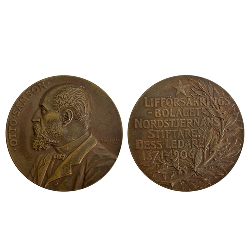 44 - Otto Samson Bronze medallion.By Sven Kulle.Diameter - 55mm