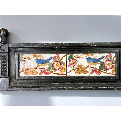 67 - Tiled Fire guardapprox 40cm wide across the front and side pieces are 14cm.  Height is 14cm to top o... 