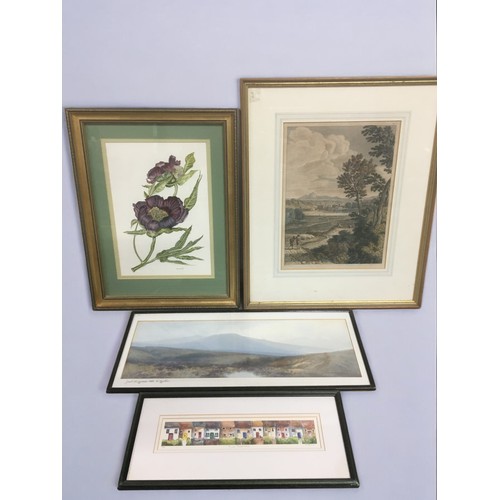 83 - 19th Century and Later Watercolours and Prints x 4.Largest is a 19th Century Italian by G. Pussino, ... 