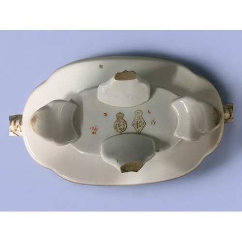 107 - 1886 Royal Worcester Elephant Handled Pair of Serving Dishes with Plate Stands, Turquiose and Gold D... 