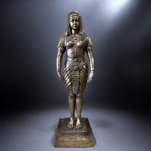 442 - A Large Life-size Bronze Cleopatra statue.On rectangular base.Stands - 192cm