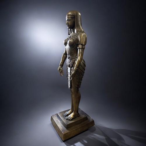 442 - A Large Life-size Bronze Cleopatra statue.On rectangular base.Stands - 192cm