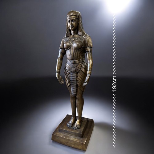 442 - A Large Life-size Bronze Cleopatra statue.On rectangular base.Stands - 192cm