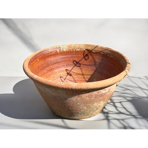 162 - Vintage French Wrought Iron and Wire Work Plant stand with associated Terracotta Bowl.