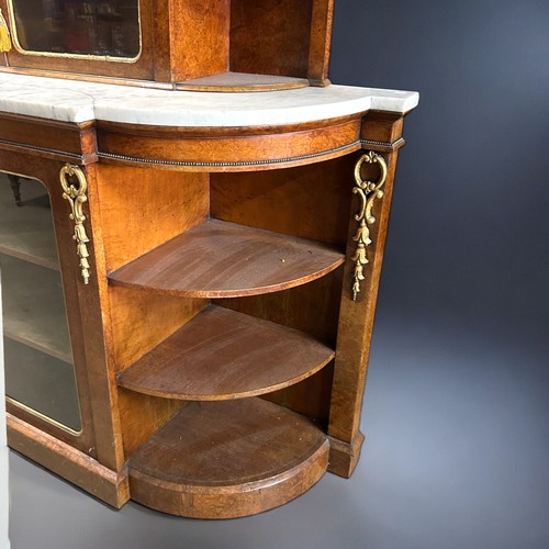 123 - A Victorian white Marble top Walnut Credenza.