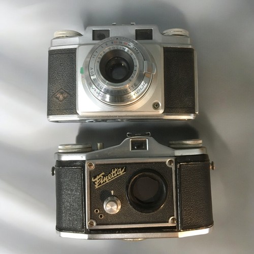 187 - 7 x Vintage Cameras Bellows and 35mm, Agfa Super Silette, Finetta, Compur Synchro, Agfa Commander et... 