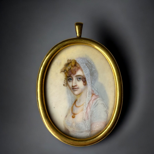 493 - Two framed early 19th century Portrait miniature watercolours.10 x 7.5cm x 9.5 x 6.5cm Provenance - ... 