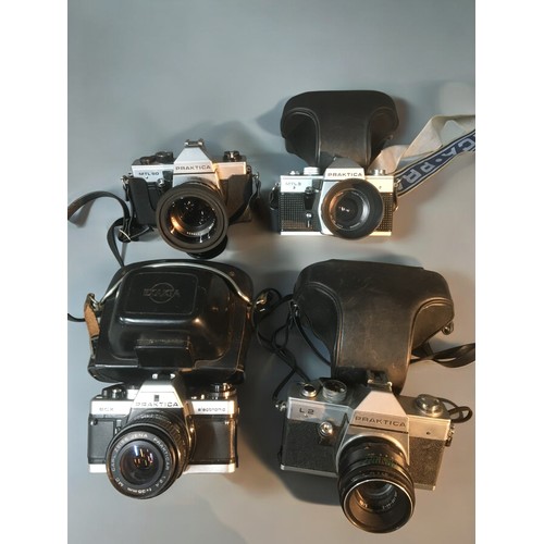 190 - Praktika Cameras with Lenses x 41. BCX with Carl Zeiss Jena 1.2.4 f=35mm MC Lens2. Praktika L23. MTL... 