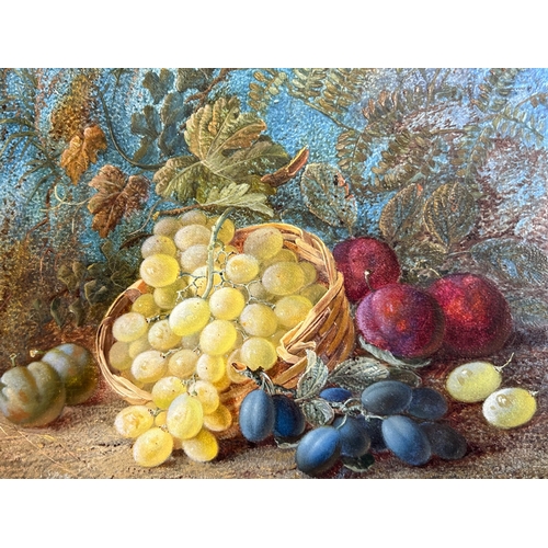 118 - Vincent Clare, British (1855-1925).Oil on canvas, Still life basket of fruits. Signed to lower right... 