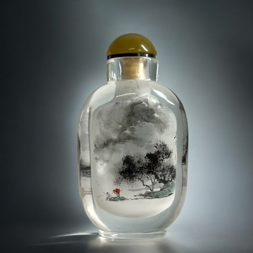 61 - Chinese lead crystal Interior painted snuff bottle.Artist: Suo Jing Hai  20th century.Provenance: Jo... 