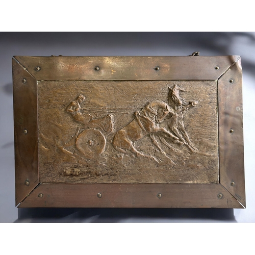 447 - Gilbert Bayes, 1872-1953. 'The Goal'.Electrotype panel, depicting the winning chariot.24.5 x 16.5cmI... 