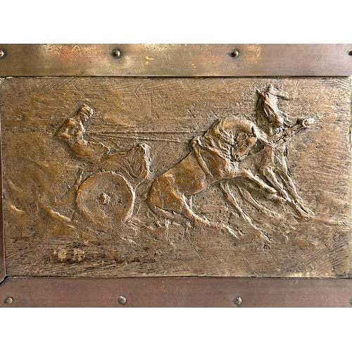 447 - Gilbert Bayes, 1872-1953. 'The Goal'.Electrotype panel, depicting the winning chariot.24.5 x 16.5cmI... 