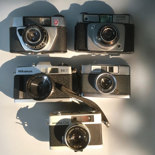 195 - Fujica G690 Camera Body and 7 other Vintage 35mm Cameras to include1. Aires Viscount with Tele Lens&... 