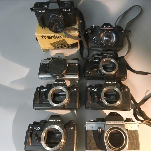 200 - 35mm Cameras x 8 mostly Praktica;1. Franka NX402. Fuji STX 23. Praktica BX 20 (x3) & BX20s4. Pra... 