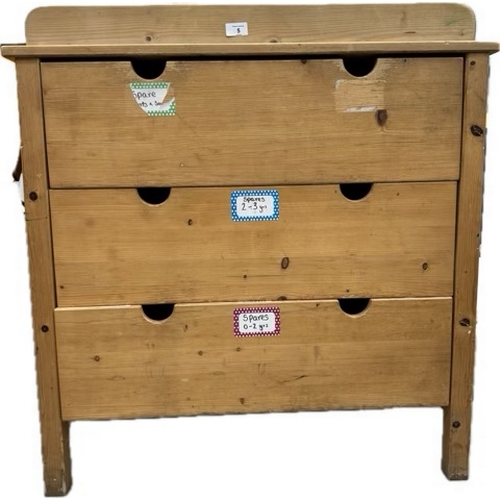 5 - Pine Baby changing unit with 3 drawers