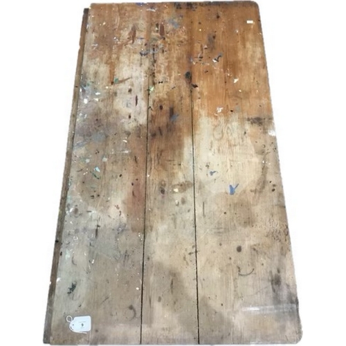 9 - Distressed Pine single drop leaf kitchen table Approx 121 wide x 95 depth x 71cm