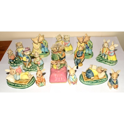 165 - Collection of Vintage porcelain Bear, Mice, and Rabbit figures many depicting children's story book ... 