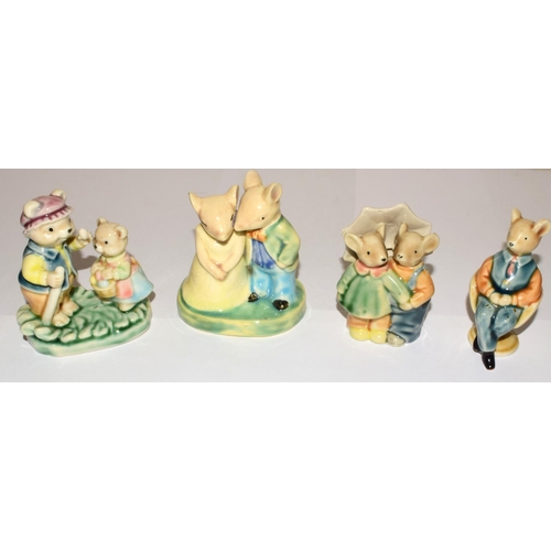 165 - Collection of Vintage porcelain Bear, Mice, and Rabbit figures many depicting children's story book ... 