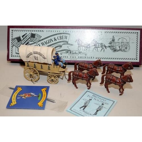 139 - Britain's die cast model soldiers: American Civil War Union Supply Wagon and Crew ref:8873. Boxed