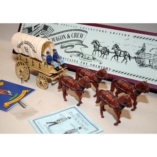 139 - Britain's die cast model soldiers: American Civil War Union Supply Wagon and Crew ref:8873. Boxed