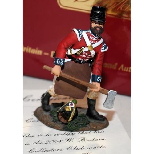 145 - Britain's die cast model soldiers, Waterloo 1815: 17610C Collectors Club figure Coldstream Guard Sap... 