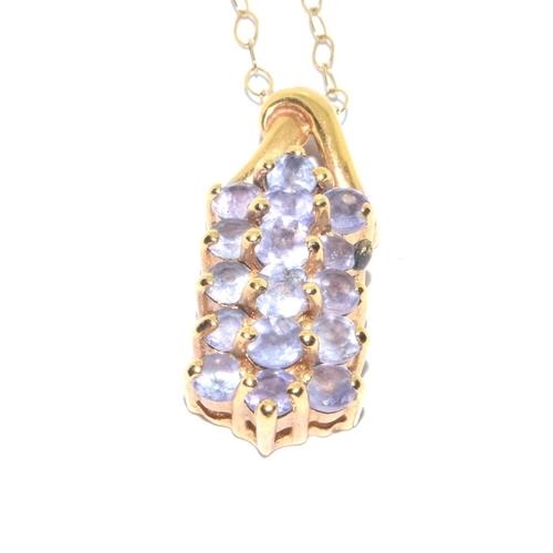 541 - 9ct gold Tanzanite drop pendant necklace on a 44cm chain