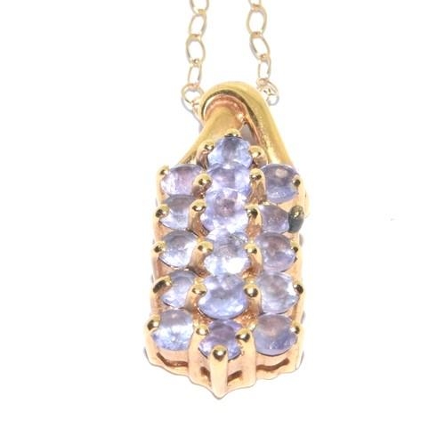 541 - 9ct gold Tanzanite drop pendant necklace on a 44cm chain