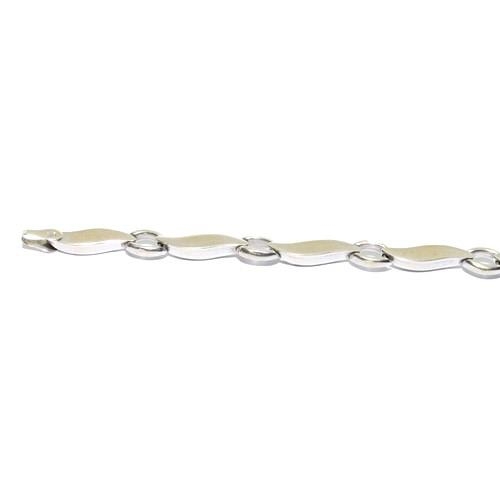 546 - 9ct white gold fancy link bracelet 19cm long 4.6g