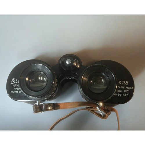 204 - Vintage Binoculars x 4 all cased:1. Enbeeco Navigon 7 x 28 Extra Wide Angle2. Noctovist 8 x 303. Agf... 