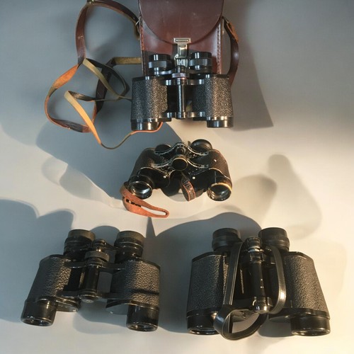 206 - Carl Zeiss Vintage Binoculars x 4 -1. Jena Jenoptem 8x302. Jena Delturisem 8x243. Jena Deltrentis 8x... 