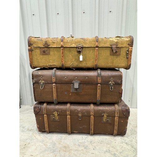 12 - 3 vintage travel trunks