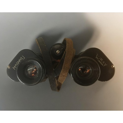 210 - WWII C B Vaughan of 39 Strand London Cased set of Binoculars Telacht 8x24 and 4 other later sets all... 