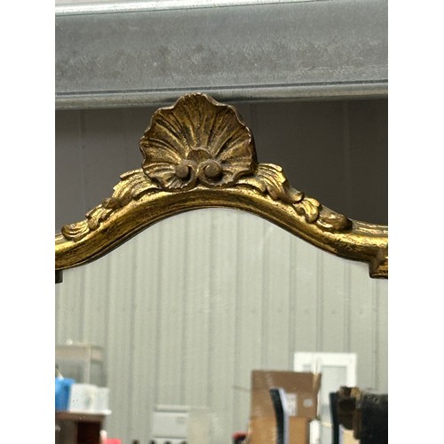 57 - A Louis XV Style gilded Wood, baroque shell mirror - 53cm x 34cm