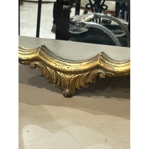 57 - A Louis XV Style gilded Wood, baroque shell mirror - 53cm x 34cm