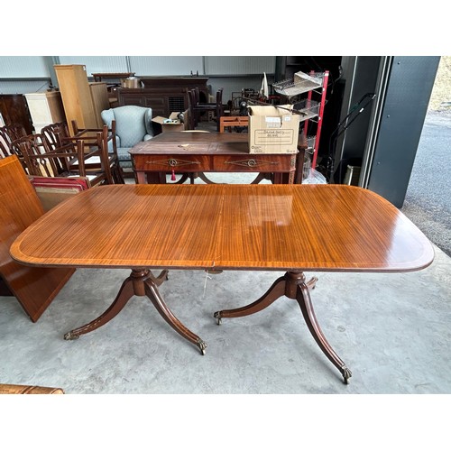 129 - Maple of London extending twin pedestal dining room table