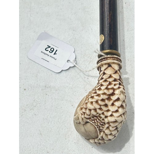 162 - Dragon claw and ball resin topped walking cane