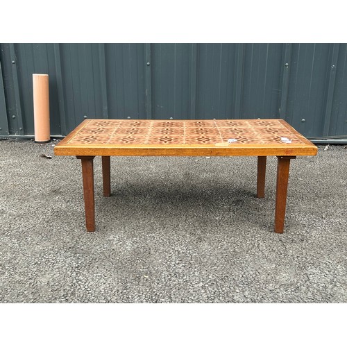 610 - 1970’s Tiled top coffee table (height 39cm width 100cm depth 34cm)