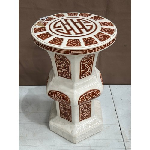 608 - Ceramic Plant stand inc pot