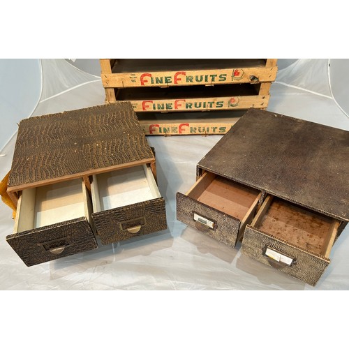 158 - Apple Crates x 4 and 2 x 1950,s Card Filing Boxes.