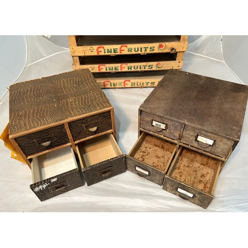 158 - Apple Crates x 4 and 2 x 1950,s Card Filing Boxes.