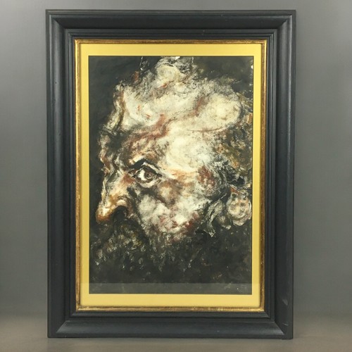 146 - Late 19th/Early 20th Century Brutalist German Painting on Paper. Possibly a portrait of Vincent Van ... 