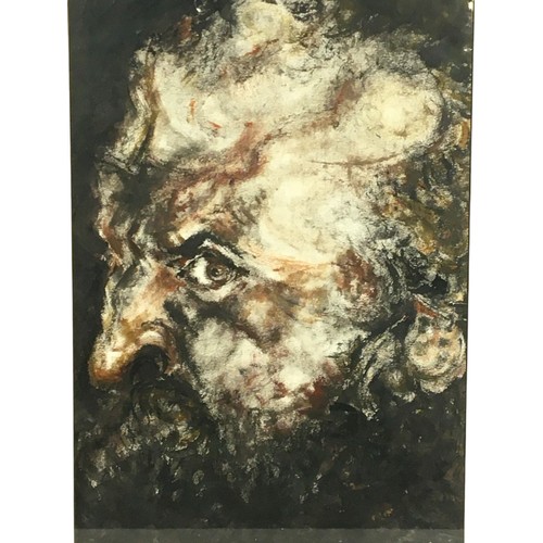 146 - Late 19th/Early 20th Century Brutalist German Painting on Paper. Possibly a portrait of Vincent Van ... 