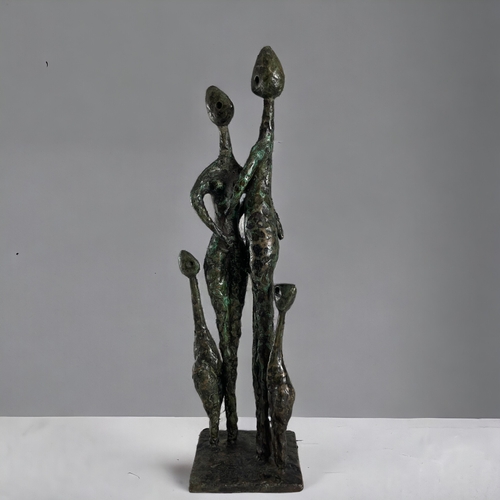 450 - Charles Stratos (b, 1953) bronze sculpture.Ltd edition, 'Family of four'.Signed.