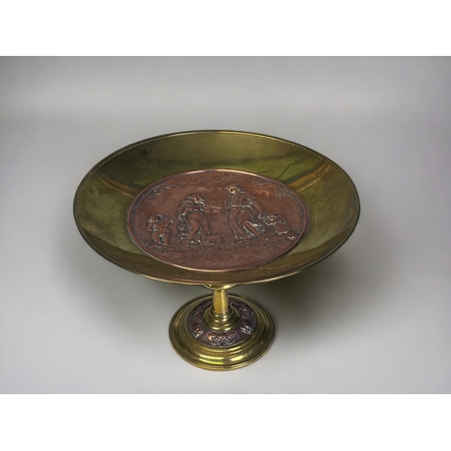 518 - A Grand tour type electroplate Tazza. Possibly Elkington & co. Embossed copper roundel with Neoc... 