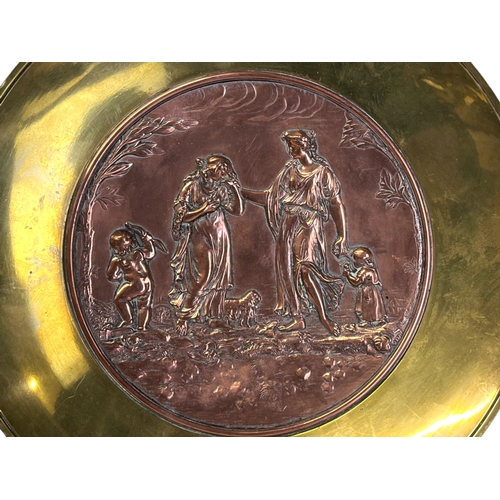 518 - A Grand tour type electroplate Tazza. Possibly Elkington & co. Embossed copper roundel with Neoc... 