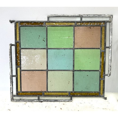 163 - Tray of Vintage Stained Glass Leaded Panels.