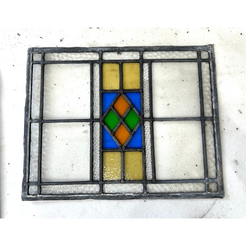 163 - Tray of Vintage Stained Glass Leaded Panels.