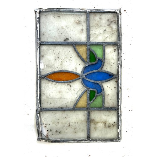 163 - Tray of Vintage Stained Glass Leaded Panels.